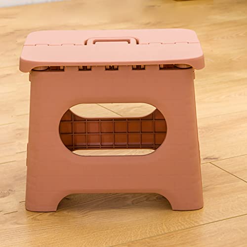 Klappbarer Tritthocker, Faltbare Hocker für Kinder und Erwachsene bis zu 300 Pfund für rutschfeste Oberfläche mit Tragegriff, zusammenklappbarer Hocker für Zuhause, draußen und (Nude Pink) von Senrusa