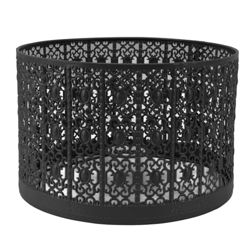 Lampen Schatten hohl aus Metall E27 E14 Clip auf einfache Installation langlebiger Lampenabdeckung für Tischschlafzimmer Wohnzimmer Home (Black) von Senrusa