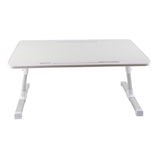 Laptop -Betttisch mit faltbaren Beinen rotierende Tischtisch -Aluminium -Legierung tragbarer Laptop -Schreibtisch zum Schreiben von Arbeitslesebietern (Warm weiß) von Senrusa