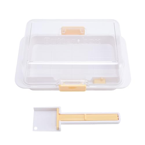 Luftdichtes Buttergericht wiederverwendbarer Spülmaschinenbutterhalter mit Schneidwerkzeug für 500 g Käse Luftdichtes Buttergericht wiederverwendbarer Spülmaschinenbutterhalter mit Schneidwerkzeug für 500 g Käse von Senrusa