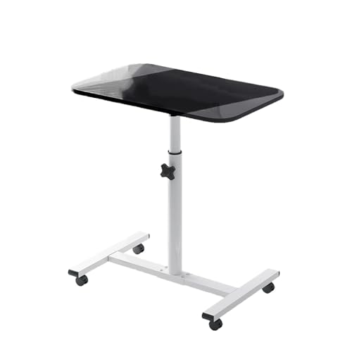 Mobile Laptop Computer Desk Cart Mobile Rolling Laptop Cart 360 Degree Rotating Desktop for Home Office (Black) von Senrusa