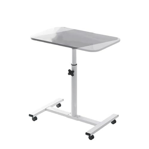 Mobile Laptop Computer Desk Cart Mobile Rolling Laptop Cart 360 Degree Rotating Desktop for Home Office (Grey) von Senrusa