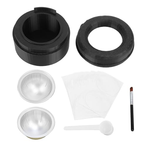 Nachfüllbare Kaffeekapseln Kit leicht zu reinigen aus rostfreiem Stahl wiederverwendbare Kaffeekapseln mit 50 -teiligen Aluminiumfolie Deckel (Black) von Senrusa