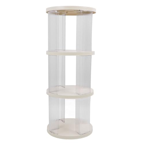 Rotating Bookshelf Tower Kids Corner 360 Degree Display Rotatable Floor Standing Bookcase Stackable Rack Transparent Round (3 Tier) von Senrusa