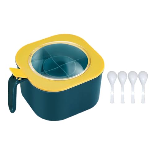 Seasoning Organizer Box PP 4 Compartments Multifunctional Container Box for Kitchen (Yellow) von Senrusa