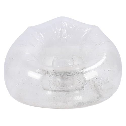 Senrusa Aufblasbarer Stuhl Bequeme entspannende transparente ergonomische raumsparende PVC -PVC -Couchstuhl aufblasen (Silber) von Senrusa
