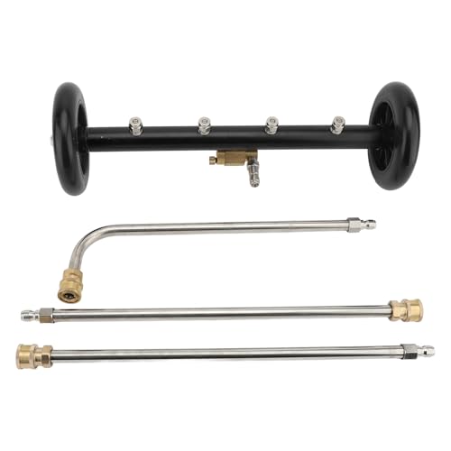 Senrusa Doppelfunktion Fahrverhütte Reiniger Oberflächenreiniger für Druckwaschanlage Unterbodter Autowaschwasserbesen mit 3 Teilen Verlängerung Zauberstab von Senrusa