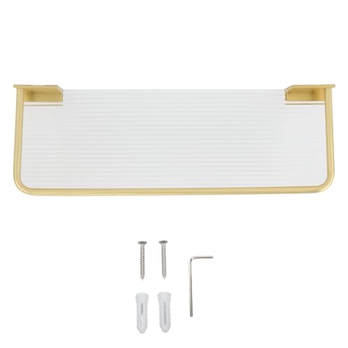 Senrusa Schwimmendes Regal Raum Aluminium Acryl Wandmontierte dekorative Lagerregal für Küchenbadezimmer Wohnzimmer Schlafzimmer (Gold) von Senrusa
