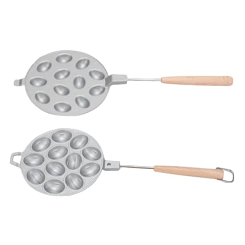 Walnuss -Kekshersteller Nicht -Stick -Nuss -Kekse Maker Oval Cookies Backwerkzeug mit Holzgriff für Küche (12 Holes) von Senrusa