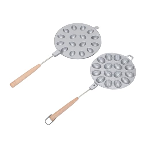 Walnuss -Kekshersteller Nicht -Stick -Nuss -Kekse Maker Oval Cookies Backwerkzeug mit Holzgriff für Küche (16 Holes) von Senrusa