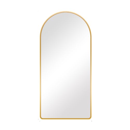 SensaHome Ganzkörperspiegel - Wandspiegel im minimalistischen Design - Stehender Spiegel mit Metallrand - Gold - Modern - Ankleidespiegel - 160x60CM von SensaHome