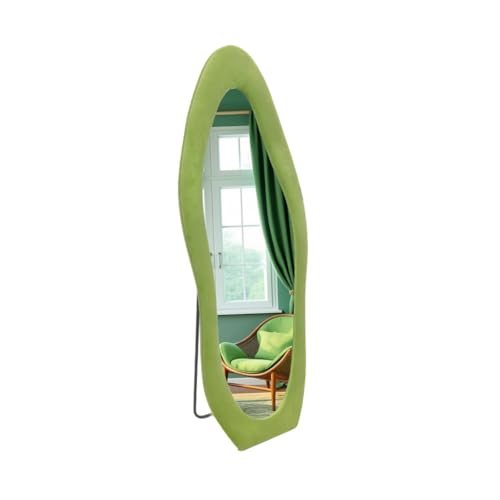 SensaHome Gepolsterter Standspiegel in Form – Ganzkörperspiegel Wildledersamt – 60 x 160 – Grün von SensaHome