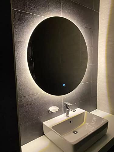 SensaHome – Led Touch Wandspiegel rund – Badezimmerspiegel Rahmenlos mit LED-Beleuchtung – Wandspiegel – dimmbar – Kaltweiß – 80 cm SensaHome – Led Touch Wandspiegel rund – Badezimmerspiegel Rahmenlos mit LED-Beleuchtung – Wandspiegel – dimmbar – Kaltweiß – 80 cm von SensaHome