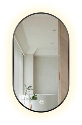 SensaHome – Ovaler Badezimmerspiegel – Schwerer Rahmen – mit dimmbarer LED-Beleuchtung – dimmbar – Wandspiegel – 60 x 120 cm von SensaHome