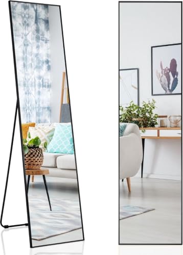 SensaHome Standspiegel – Minimalistischer Wandspiegel – Schwarz – Modern – Schminkspiegel/Badezimmerspiegel – 39 x 156 cm von SensaHome