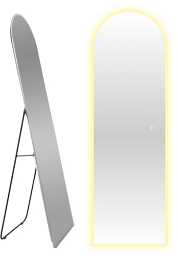 SensaHome Standspiegel oval – mit LED-Beleuchtung – Rahmenlos – Ganzkörperspiegel – Spiegel ohne Rahmen – dimmbar – 50 x 160 cm von SensaHome