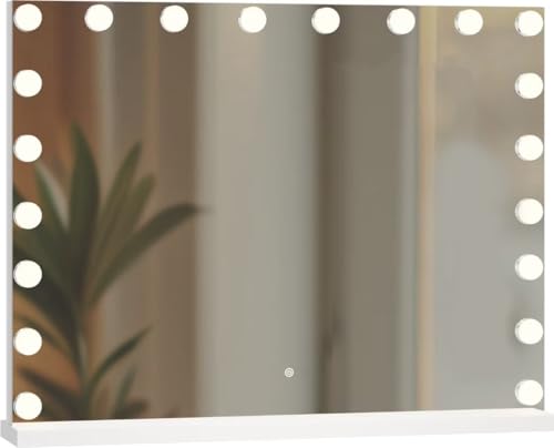 SensaHome Vanity Mirror Pro – Hollywood-Schminkspiegel mit 15 dimmbaren LED-Lampen, 3 Lichtmodi, 80 x 60 cm – Weiß von SensaHome