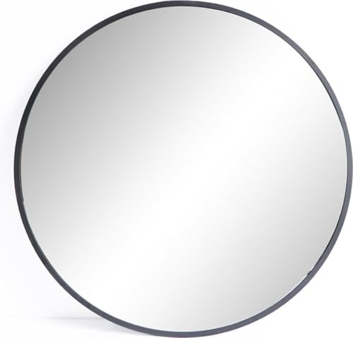 SensaHome – Wandspiegel im modernen Design – runder Spiegel – kratzfrei – Schwarz – 80 cm von SensaHome