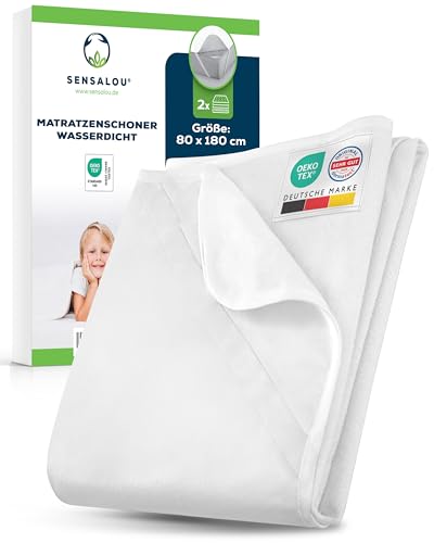 Sensalou wasserdichter Matratzenschoner 80 x 180 cm 2er Set – ideal für Camping, Wohnmobil & Gäste – Inkontinenz Allergiker Matratzenbezug Laken mit Nässeschutz, wasserdicht & waschbar von Sensalou