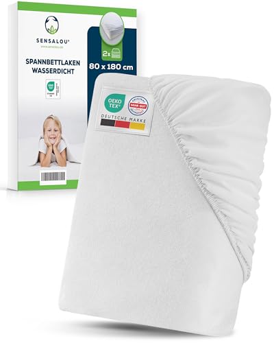 Sensalou Spannbettlaken Wasserdicht 80x180 cm 2er Pack – Matratzenschutz Bezug für Kinder und Jugendliche – Atmungsaktive Inkontinenz Nässeschutz-Auflage für Wohnmobil und Camping – Waschbar bei 95 °C Sensalou Spannbettlaken Wasserdicht 80x180 cm 2er Pack – Matratzenschutz Bezug für Kinder und Jugendliche – Atmungsaktive Inkontinenz Nässeschutz-Auflage für Wohnmobil und Camping – Waschbar bei 95 °C von Sensalou