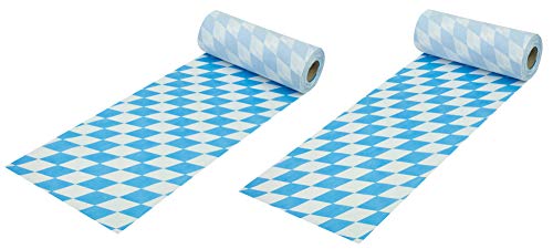 Sensalux 2X Oktoberfest Tischläufer, Oeko-TEX 100,Tischband, abwaschbar, 30cm x 25m, Wiesn, Meterware, Tischwäsche, stoffähnliches Vlies, Party, Catering, Vereinsfeier, Bavaria von Sensalux