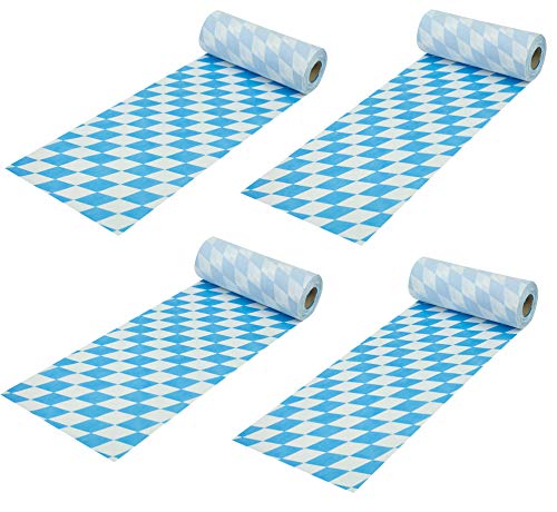 Sensalux 4X Oktoberfest Tischläufer, Oeko-TEX 100,Tischband, abwaschbar, 15cm x 25m, Wiesn, Meterware, Tischwäsche, stoffähnliches Vlies, Party, Catering, Vereinsfeier, Bavaria von Sensalux