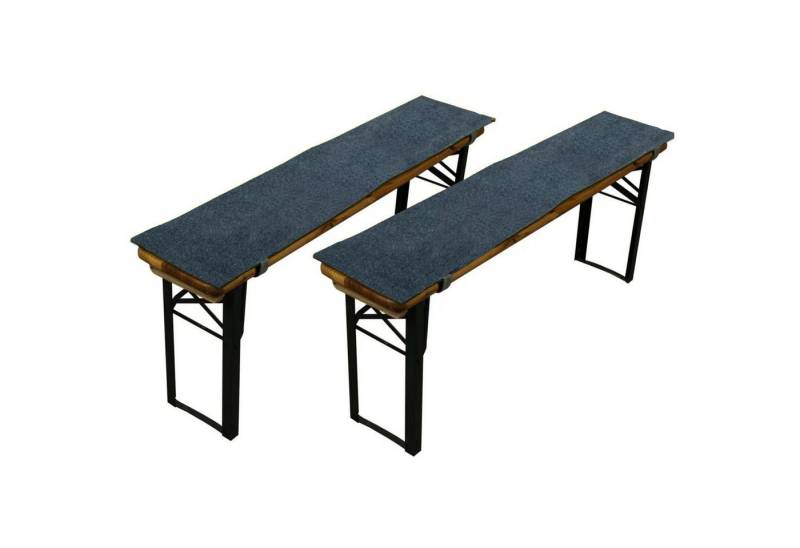 Sensalux Bankauflage gepolsterte Bierbank-Auflagen, Klettverschluss, Filz, (2er Set, 120cm x 25cm, Filz, Grau - Grau), Schnelles einfaches Anbringen, Flexibel einsetzbar, Klettverschluss von Sensalux