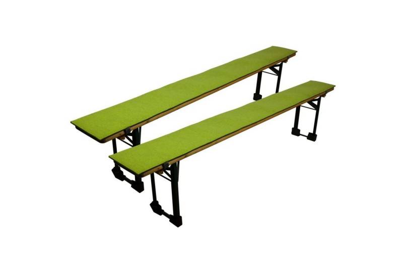 Sensalux Bankauflage gepolsterte Bierbank-Auflagen, Klettverschluss, Filz, (2er Set, 220cm x 25cm, Filz, Grau - Apfelgrün), Schnelles einfaches Anbringen, Flexibel einsetzbar, Klettverschluss von Sensalux