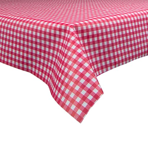 Sensalux Buffet-Tischdecke, Vlies, 1,5m x 3m, Standard 100 by Oeko-TEX® - Klasse I, abwischbar, Lotuseffekt, Karomuster, Weiß-Rot von Sensalux