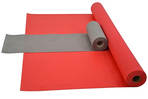 Sensalux Kombi-Set 1 Tischdeckenrolle 1,18m x 25m rot + Tischläufer 30cm grau von Sensalux