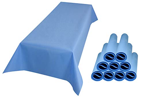 Sensalux Tischdecke, abwaschbar, Vorteilspack, 10 Stück, 1,18m x 2,5m, Hellblau von Sensalux