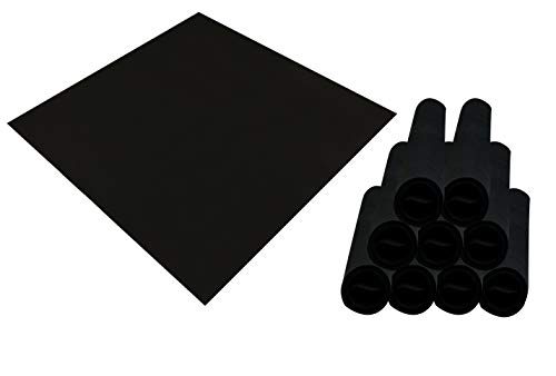 Sensalux Tischdecke, abwaschbar, Vorteilspack, 10 Stück, 1m x 1m, Schwarz von Sensalux