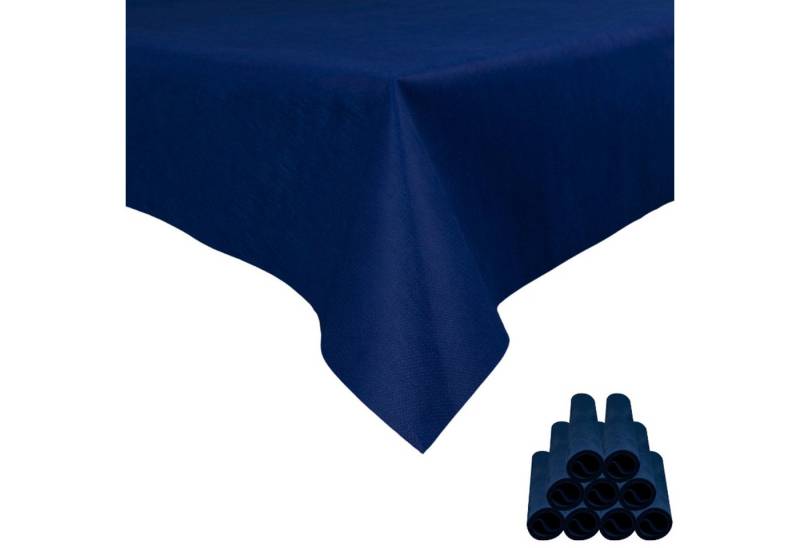 Sensalux Tischdecke Sensalux Tischdecke, abwaschbar, Vorteilspack, 10 Stück, 1mx1m, Blau von Sensalux