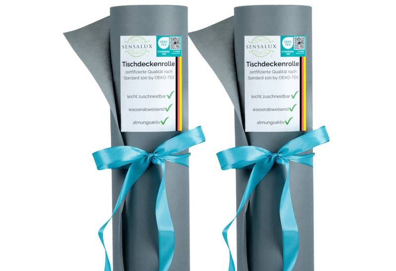 Sensalux Tischdecke Sensalux Tischdeckenrollen-Set, 2 Stück, 1,18m x 10m Grau von Sensalux
