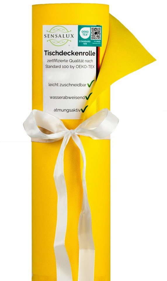 Sensalux Tischdecke Tischdeckenrolle 80g/m², bis zu 45% Recyclat, 1,19m x 10m, Gelb von Sensalux