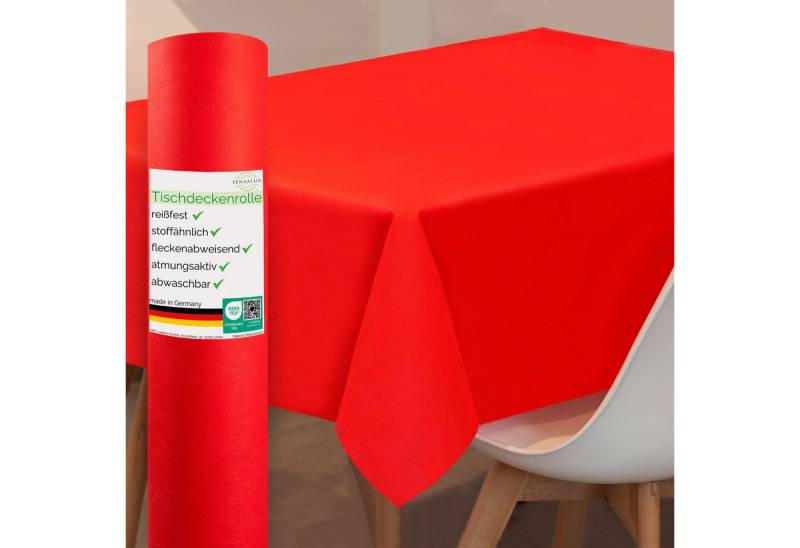 Sensalux Tischdecke Tischdeckenrolle 80g/m², bis zu 45% Recyclat, 1,19m x 10m, Rot von Sensalux