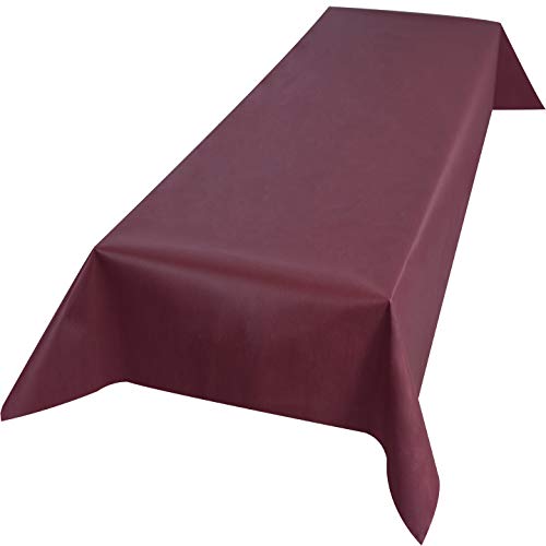 Sensalux Vlies-Tischdecke mit 45% Recyclatanteil, abwaschbare Tischdecke mit Lotuseffekt, 1,18m x 2,5m Bordeaux von Sensalux