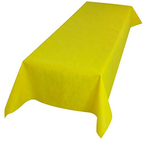 Sensalux Vlies-Tischdecke mit 45% Recyclatanteil, abwaschbare Tischdecke mit Lotuseffekt, 1,18m x 2,5m Gelb von Sensalux