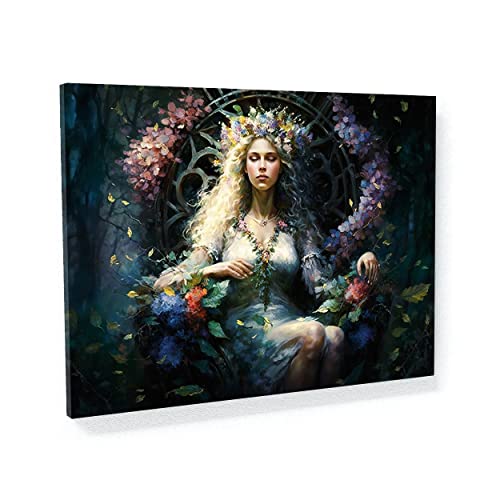 Sense Canvas Fantasy Magical Fairy Queen 20 Leinwandkunst – Home Decor Wall Kunstdruck Poster Gemälde Medium 24 x 18 / 3,8 cm von Sense Canvas