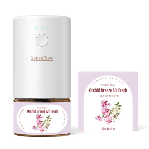 SenseFlow Aroma Diffuser für Ätherische Öle SF101, Wasserloser Ultraschall Duftstecker Raumduft, 100% pflanzlich Lufterfrischer, 120-Tage Aroma für Zuhause bis zu 100 m²-Orchideenbrise Lufterfrischer SenseFlow Aroma Diffuser für Ätherische Öle SF101, Wasserloser Ultraschall Duftstecker Raumduft, 100% pflanzlich Lufterfrischer, 120-Tage Aroma für Zuhause bis zu 100 m²-Orchideenbrise Lufterfrischer von SenseFlow