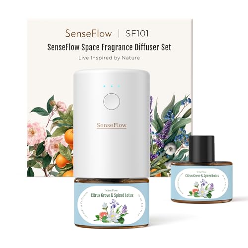 SenseFlow Aroma Diffuser für Ätherische Öle SF101, Wasserloser Ultraschall Duftstecker Raumduft, 100% pflanzlich Lufterfrischer, 120-Tage Aroma für Zuhause bis zu 100 m²- Zitrushain & gewürzter Lotus SenseFlow Aroma Diffuser für Ätherische Öle SF101, Wasserloser Ultraschall Duftstecker Raumduft, 100% pflanzlich Lufterfrischer, 120-Tage Aroma für Zuhause bis zu 100 m²- Zitrushain & gewürzter Lotus von SenseFlow