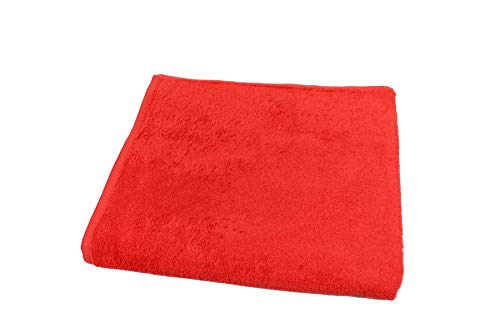 Sensepura, Saunatuch Handtuch in rot, Frottee ca. 70x170 cm groß und ca. 600 g Badetuch, pflegeleicht, saugfähig und praktisch von Sensepura