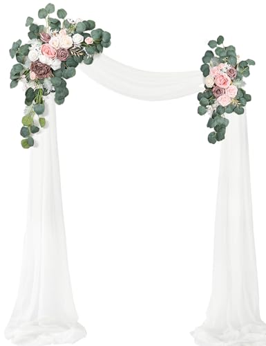 Senseya Künstliche Hochzeitsbogen Blumen, rustikale künstliche Blumengirlande für Sturz, 3er-Set für DIY Hochzeit Willkommenszeremonie Schild Hintergrund Schatz Tisch Stuhl Heimdekoration von Senseya