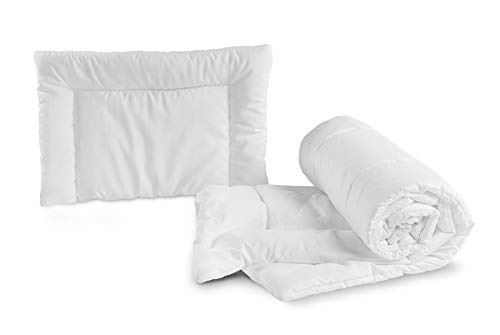 Sensillo Set Steppbett für die Übergangszeit 135 x 100 und Kissen 60 x 40 mit 200 g Füllung aus antiallergener Mikrofaser von Sensillo