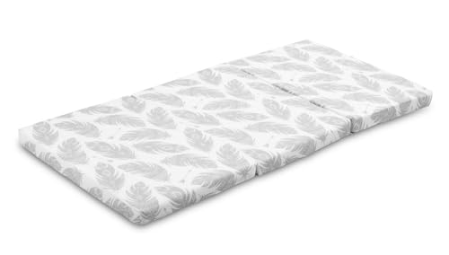 Sensillo Supreme Babymatratze 120 x 60 cm - Reisematratze - Faltbar und kompakt - 5 cm Dicker Polyurethanschaum - Abnehmbarer und waschbarer Baumwollbezug - Transporttasche - Federn von Sensillo