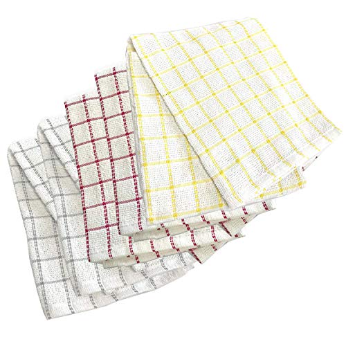 100% natürliche Baumwolle Terry Geschirrtücher, Super saugfähig, Lint & Streak frei, Ultra Soft 290 GSM Vintage Küche 5er Pack, Large Durable 45 x 65cm, Professionelle Geschirrtücher Set (Mehrfarben) von SENSIOHOME