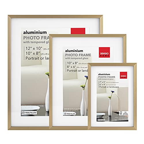 SENSIOHOME Bilderrahmen, Aluminium, Gold, 3er-Pack, 3 von SENSIOHOME
