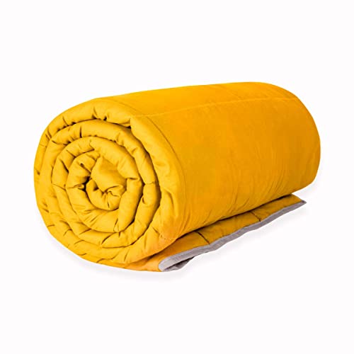 Senso-Rex - Therapiedecke - Gewichtsdecke aus Oeko-TEX 100% Baumwolle - Antistress Decke für einfacheres Einschlafen und verbesserte Schlafqualitä 135x200-2,5 kg, Gelb von Senso-Rex
