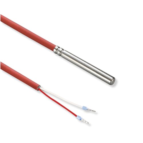 SENSORSHOP24 Kabelfühler mit Silikon Leitung Temperaturfühler mit Edelstahl Schutzhülse 6 mm x 50 mm Temperatur Sensor Fühler bis 180 Grad (NTC5k / 2 Leiter / 5 Meter) von Sensorshop24