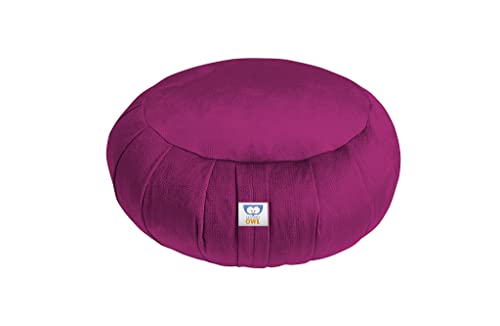 Sensory Owl Meditationskissen Yoga Kissen Zafu Samt Buchweizen Rund Karmin von Sensory Owl